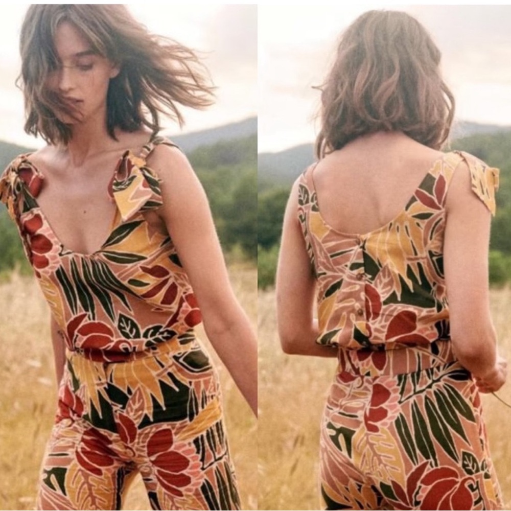 Sézane Floral Linen Rick Top
